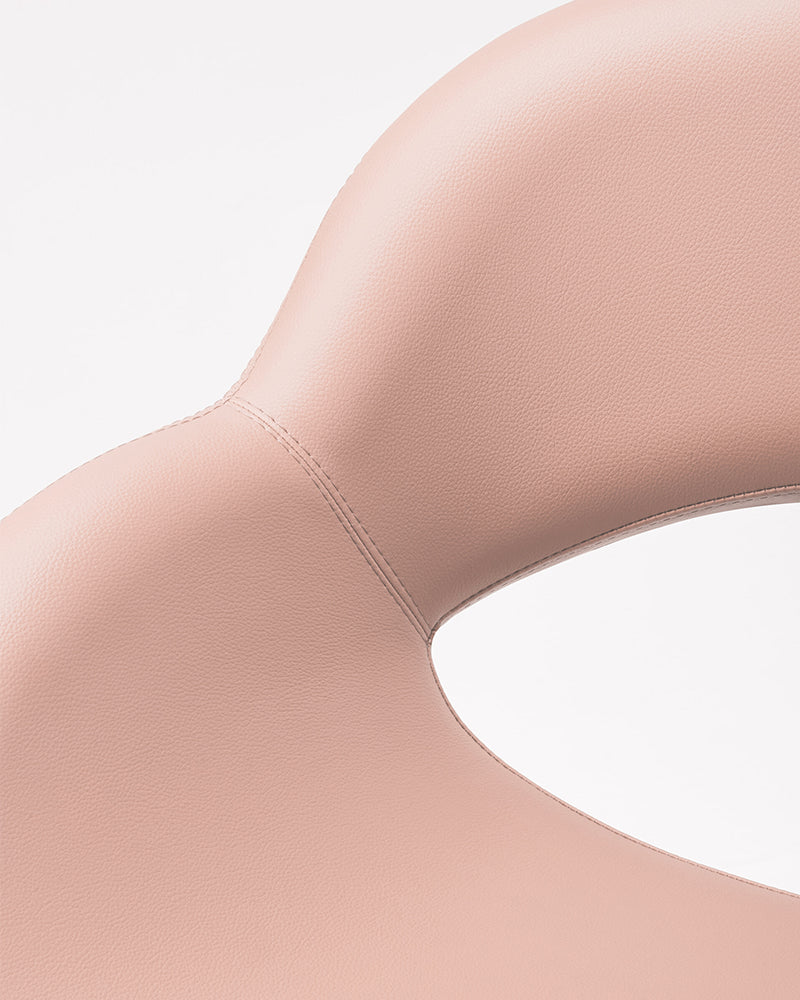 Thea - Pinker kundenstuhl mit pinkem tellerfuß